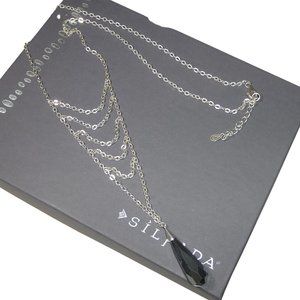 Silpada N2915 Sterling Silver Hematite Veil Necklace .925 Pendant